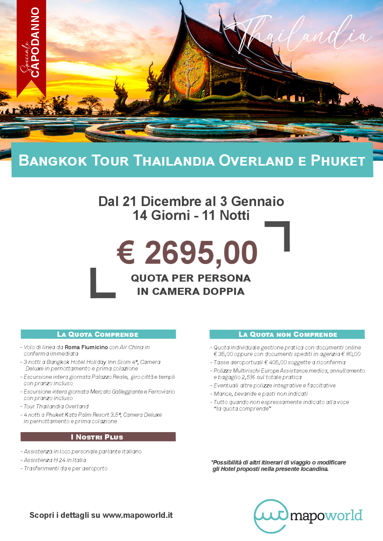 Bangkok Tour Thailandia Overland e Phuket - Dal 21 Dicembre al 3 Gennaio