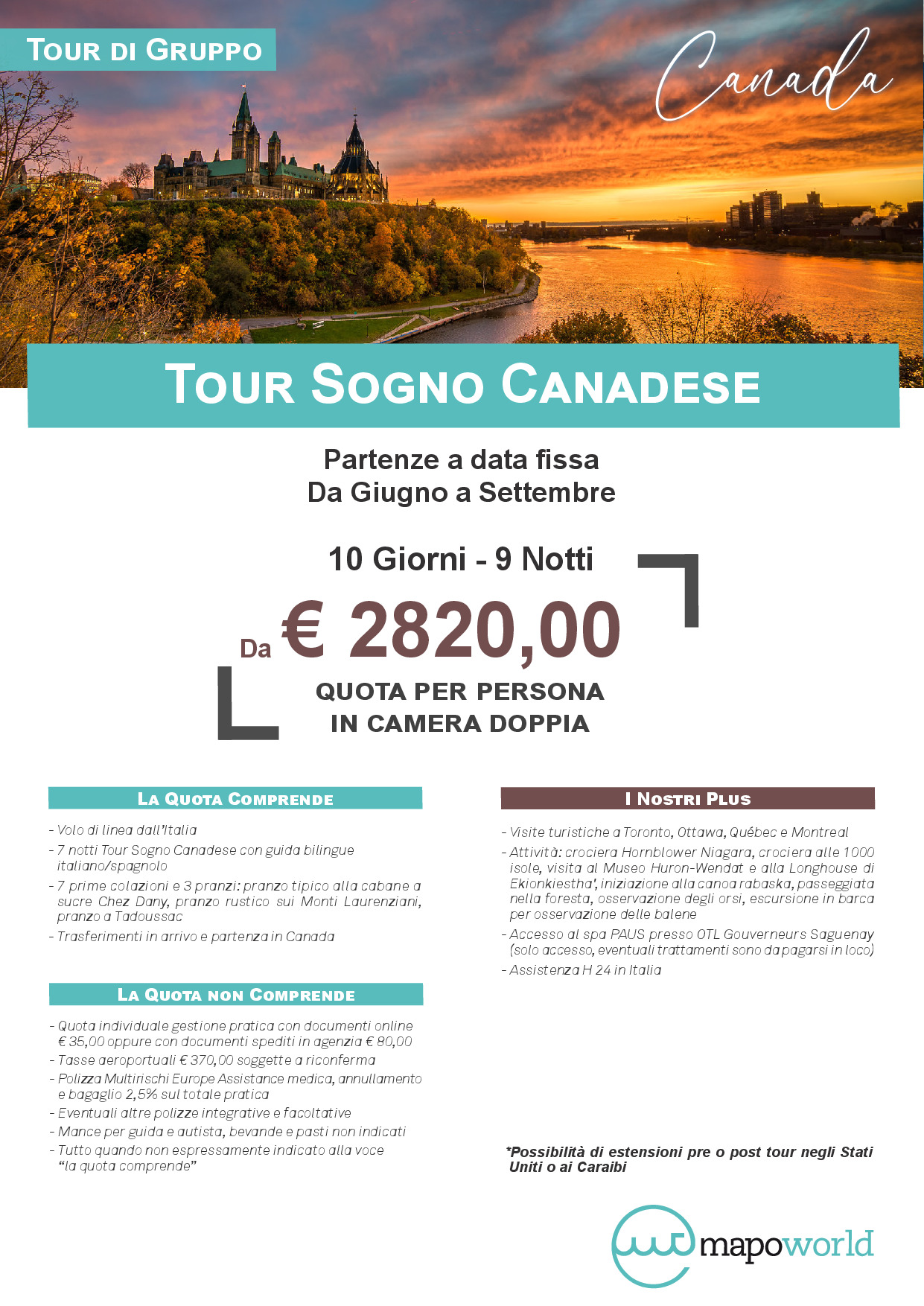 Canada Tour di Gruppo - Sogno Canadese