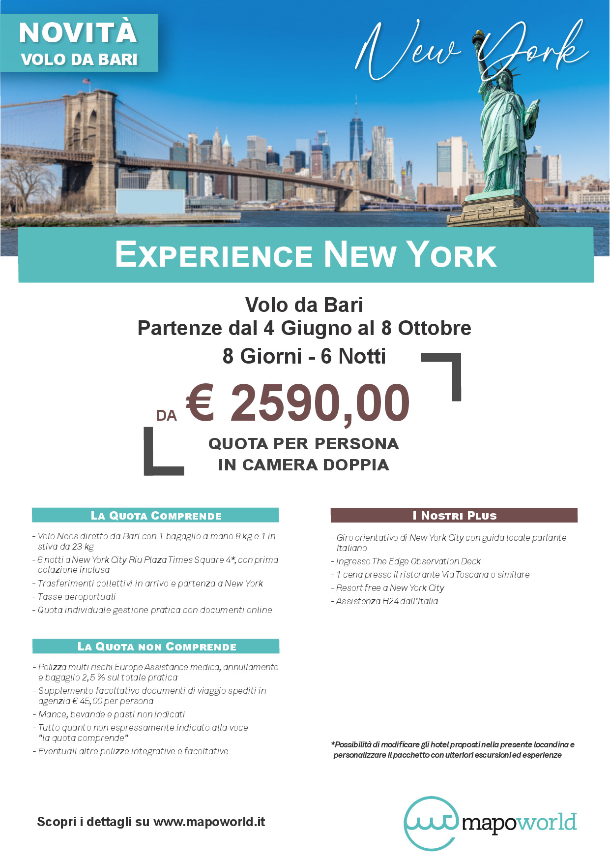 Experience New York - Volo da Bari